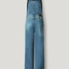 Peto largo de denim de corte regular Peto largo de denim de corte regular