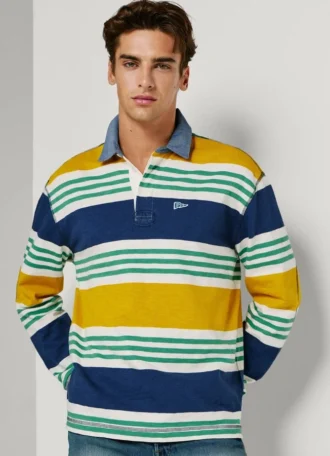 Polo de manga larga a rayas de rugby