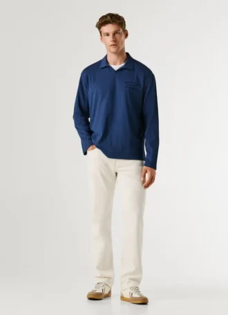 Polo de manga larga con logotipo bordado