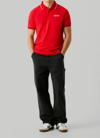 Polo de piqué con logotipo estampado