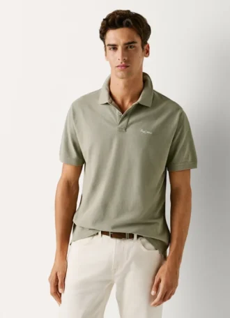 Polo de piqué teñido en prenda