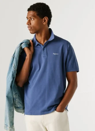 Polo de piqué teñido en prenda