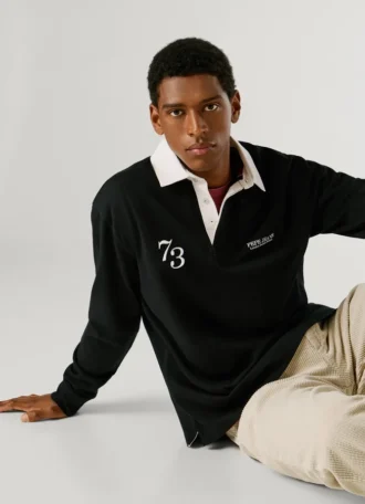 Polo de rugby con logotipo estampado