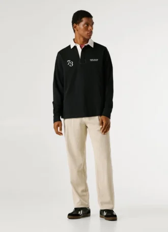 Polo de rugby con logotipo estampado