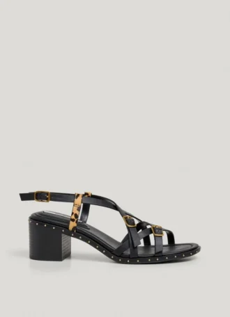 Sandalias con detalles de estampado animal