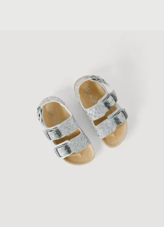 Sandalias con detalles de purpurina