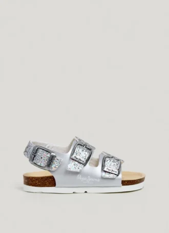Sandalias con detalles de purpurina