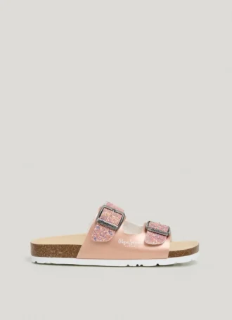 Sandalias con detalles de purpurina