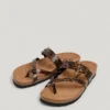 Sandalias con estampado animal y hebilla Sandalias con estampado animal y hebilla