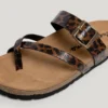 Sandalias con estampado animal y hebilla Sandalias con estampado animal y hebilla
