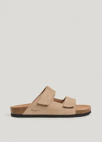 Sandalias de ante con doble cierre de velcro