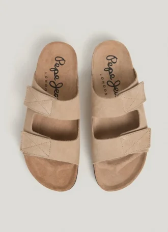 Sandalias de ante con doble cierre de velcro