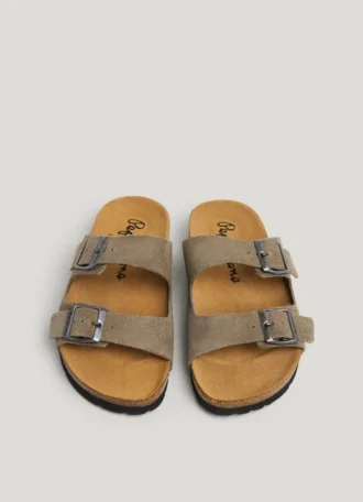 Sandalias de ante con doble hebilla