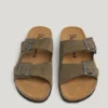 Sandalias de ante con doble hebilla