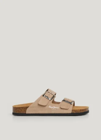 Sandalias de ante con doble hebilla