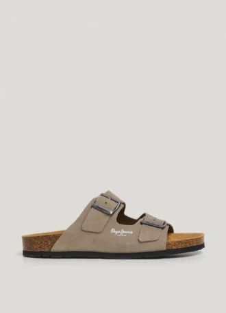 Sandalias de ante con doble hebilla