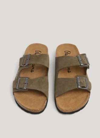 Sandalias de ante con doble hebilla