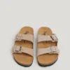 Sandalias de ante con doble hebilla Sandalias de ante con doble hebilla