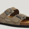 Sandalias de ante con doble hebilla