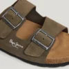 Sandalias de ante con doble hebilla