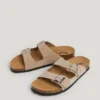 Sandalias de ante con doble hebilla Sandalias de ante con doble hebilla