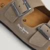 Sandalias de ante con doble hebilla