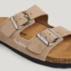 Sandalias de ante con doble hebilla Sandalias de ante con doble hebilla
