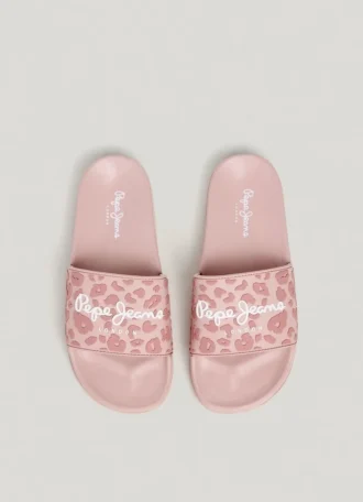 Sandalias deslizantes con estampado animal