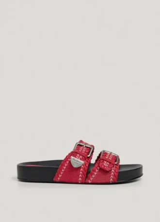 Sandalias planas con doble hebilla