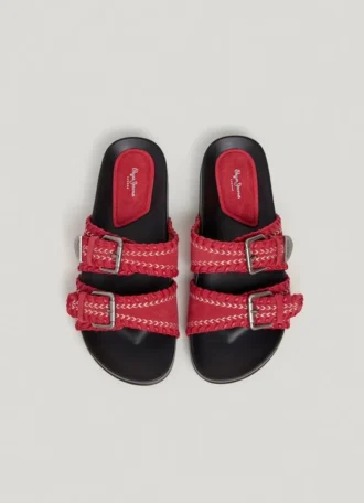 Sandalias planas con doble hebilla