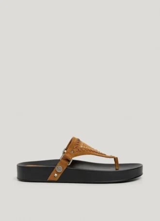 Sandalias planas de ante