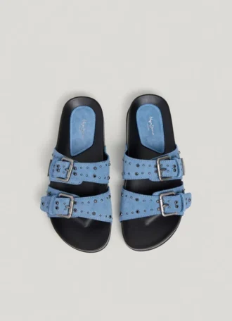 Sandalias planas de ante