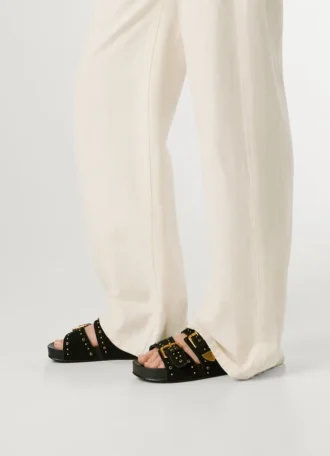 Sandalias planas de ante