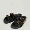 Sandalias planas de ante