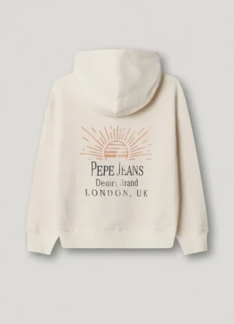 Sudadera con capucha y cremallera completa de corte holgado
