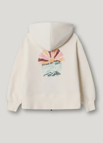 Sudadera con capucha y cremallera completa de corte holgado