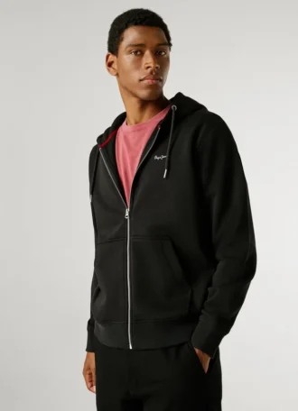 Sudadera con capucha y cremallera completa de corte regular