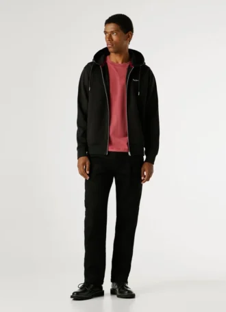 Sudadera con capucha y cremallera completa de corte regular