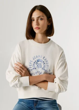Sudadera con cuello redondo y logotipo