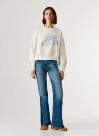 Sudadera con cuello redondo y logotipo