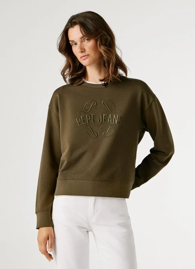 Sudadera con cuello redondo y logotipo Sudadera con cuello redondo y logotipo