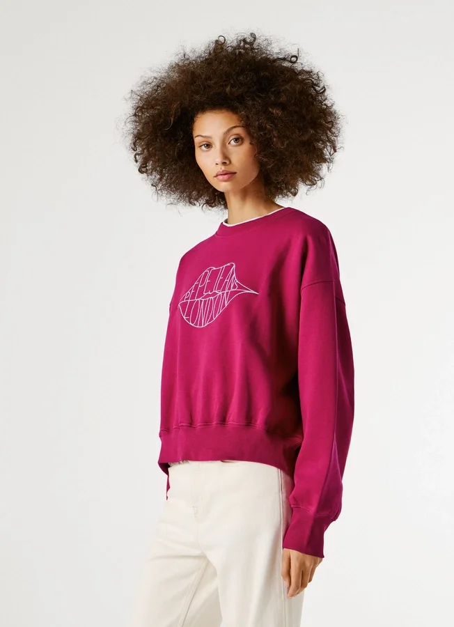 Sudadera con cuello redondo y logotipo Sudadera con cuello redondo y logotipo