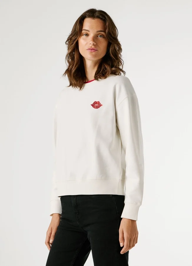 Sudadera con cuello redondo y logotipo Sudadera con cuello redondo y logotipo