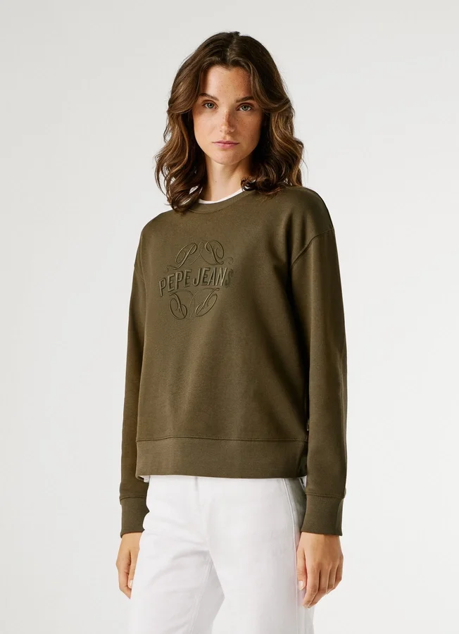 Sudadera con cuello redondo y logotipo Sudadera con cuello redondo y logotipo