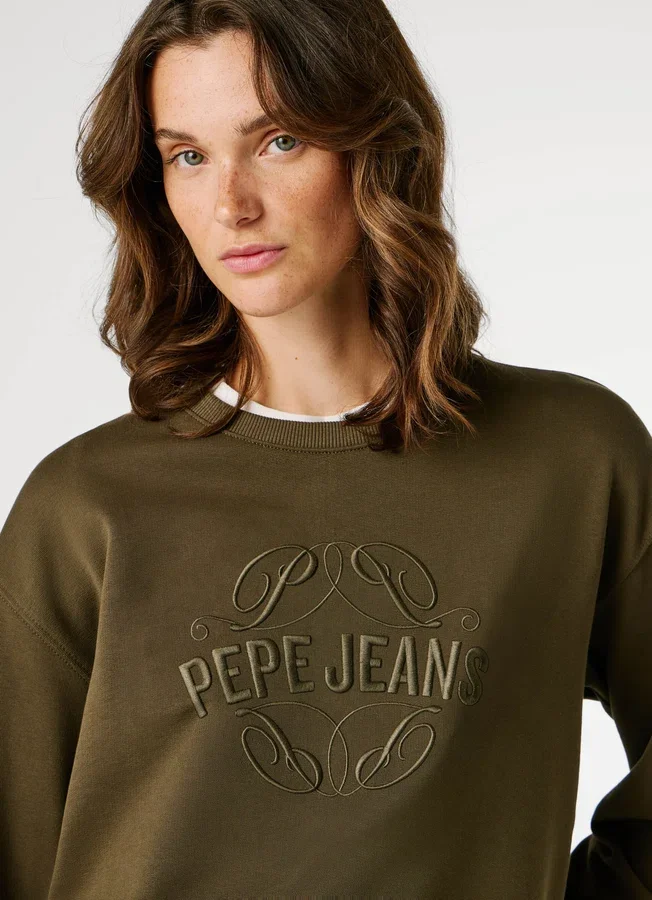 Sudadera con cuello redondo y logotipo Sudadera con cuello redondo y logotipo
