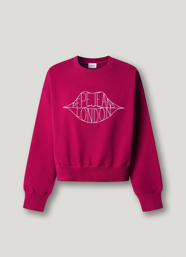 Sudadera con cuello redondo y logotipo Sudadera con cuello redondo y logotipo