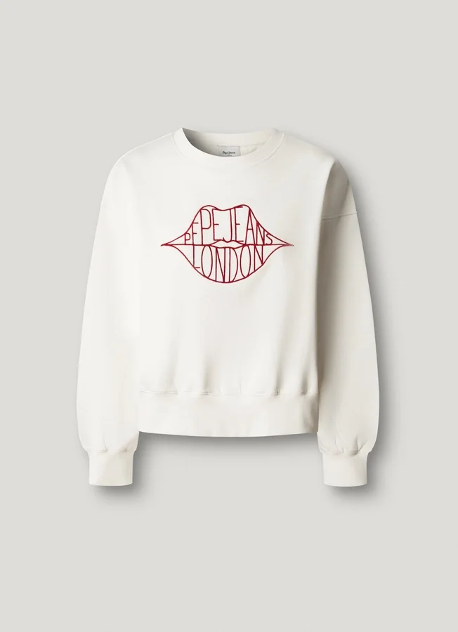 Sudadera con cuello redondo y logotipo Sudadera con cuello redondo y logotipo