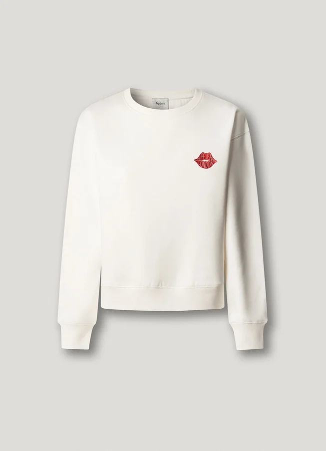 Sudadera con cuello redondo y logotipo Sudadera con cuello redondo y logotipo
