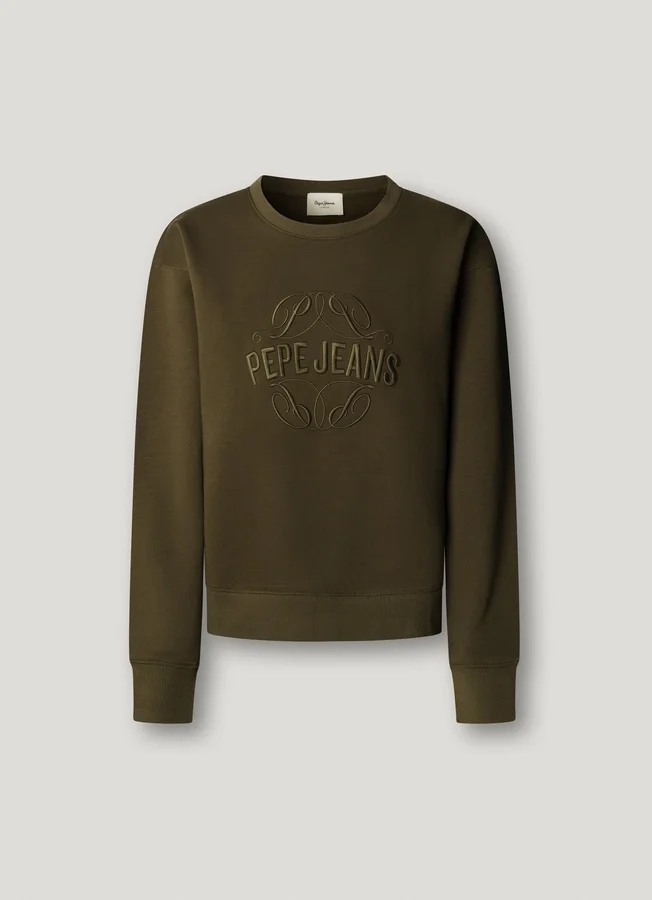 Sudadera con cuello redondo y logotipo Sudadera con cuello redondo y logotipo