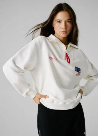 Sudadera de corte holgado con media cremallera